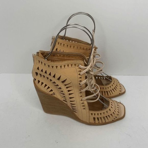 Jeffrey Campbell Tan Tie‎ Wedge Heel Sandals